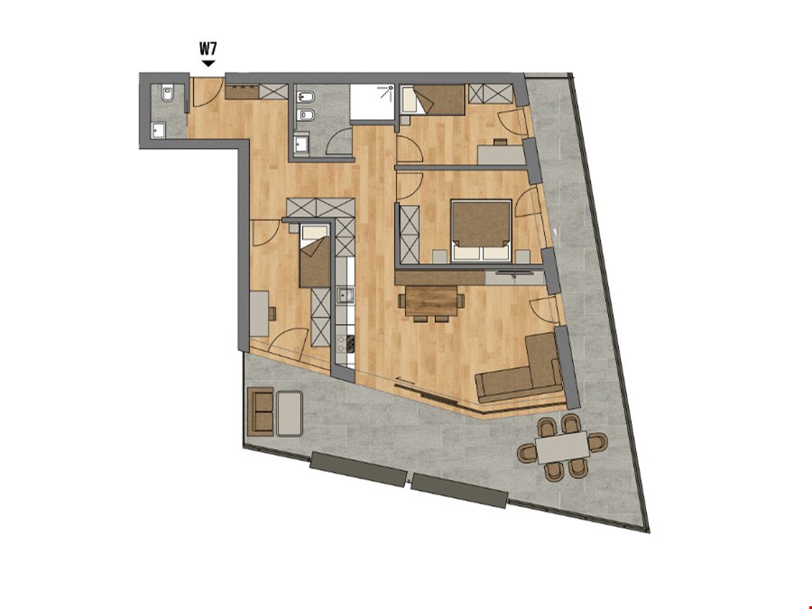 Vierzimmerwohnung mit großen Balkon Vierzimmerwohnung mit großen Balkon