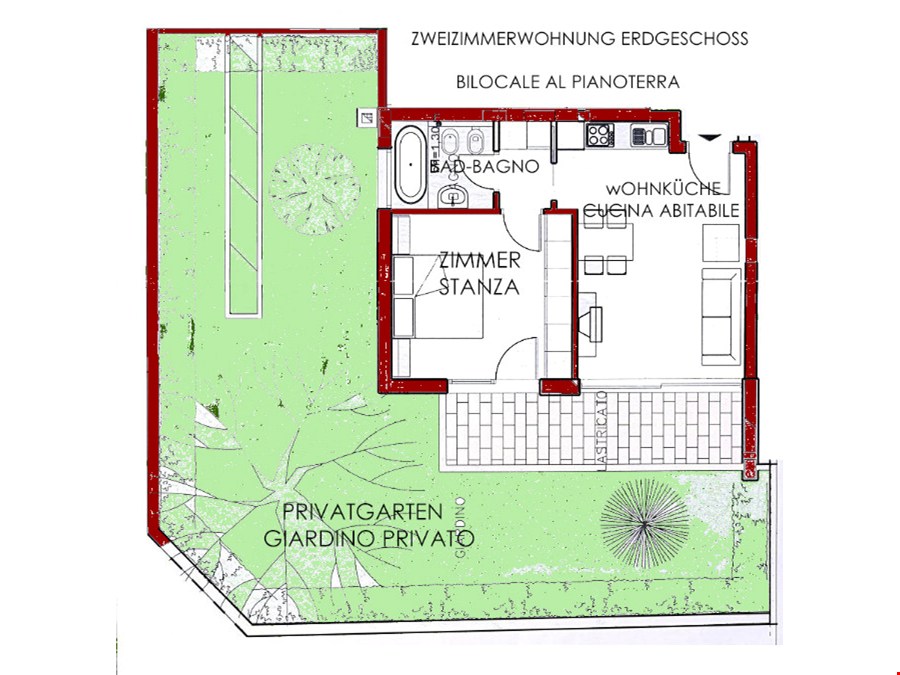 Gemütliche Gartenwohnung im Zentrum von Bozen/Quirein zu verkaufen Gemütliche Gartenwohnung im Zentrum von Bozen/Quirein zu verkaufen