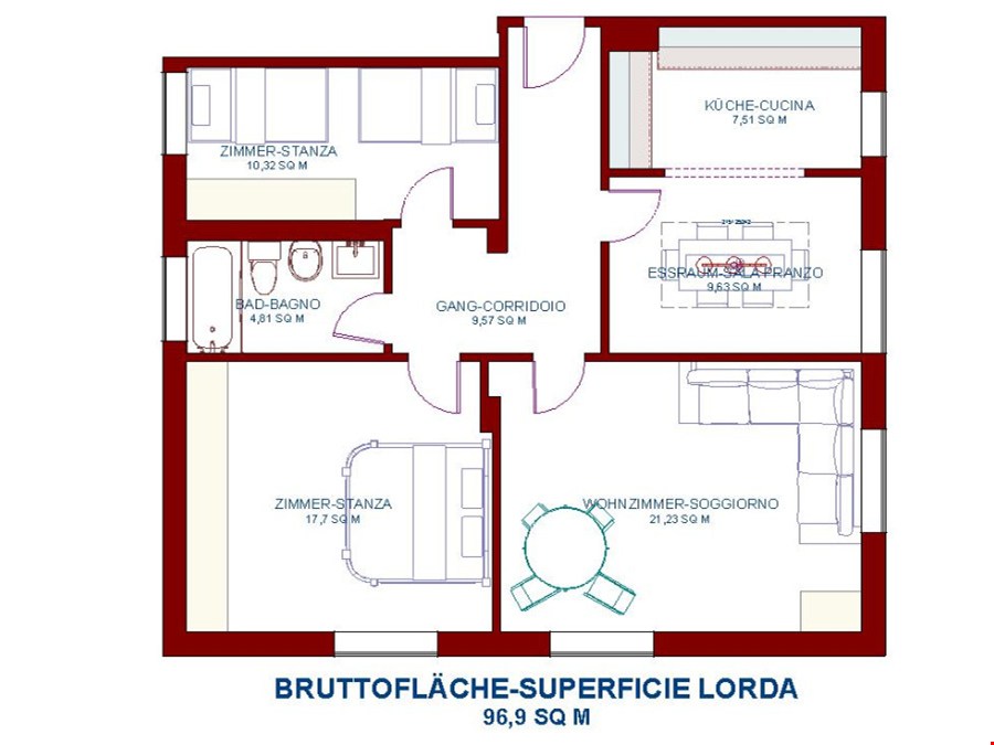 Vierzimmerwohnung in Bozen/Quirein zu verkaufen Vierzimmerwohnung in Bozen/Quirein zu verkaufen