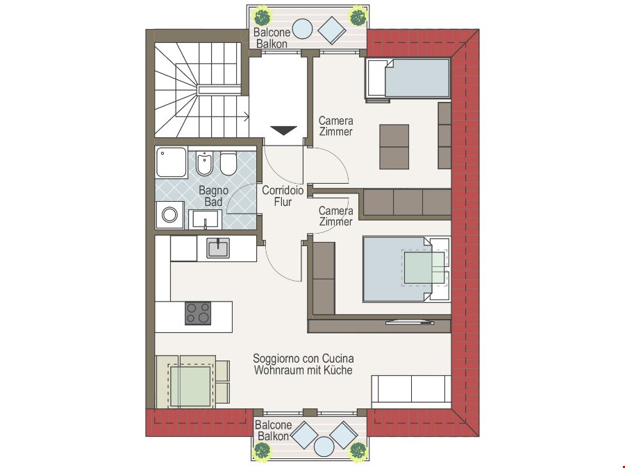 Dreizimmerwohnung mit Dachboden in Obervintl