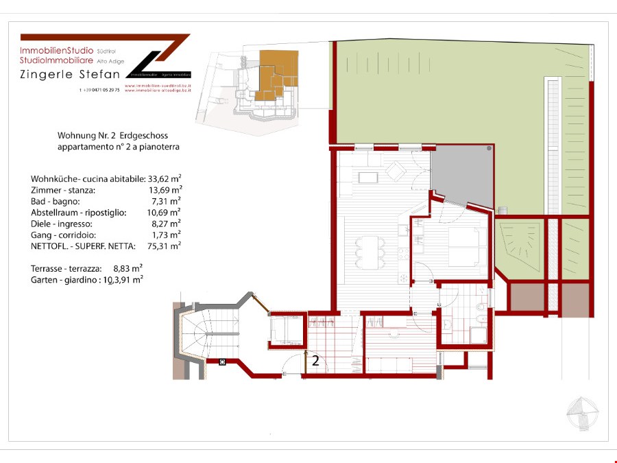 Wohnen, wo andere Urlaub machen – Erstbezug mit Garten in St. Ulrich