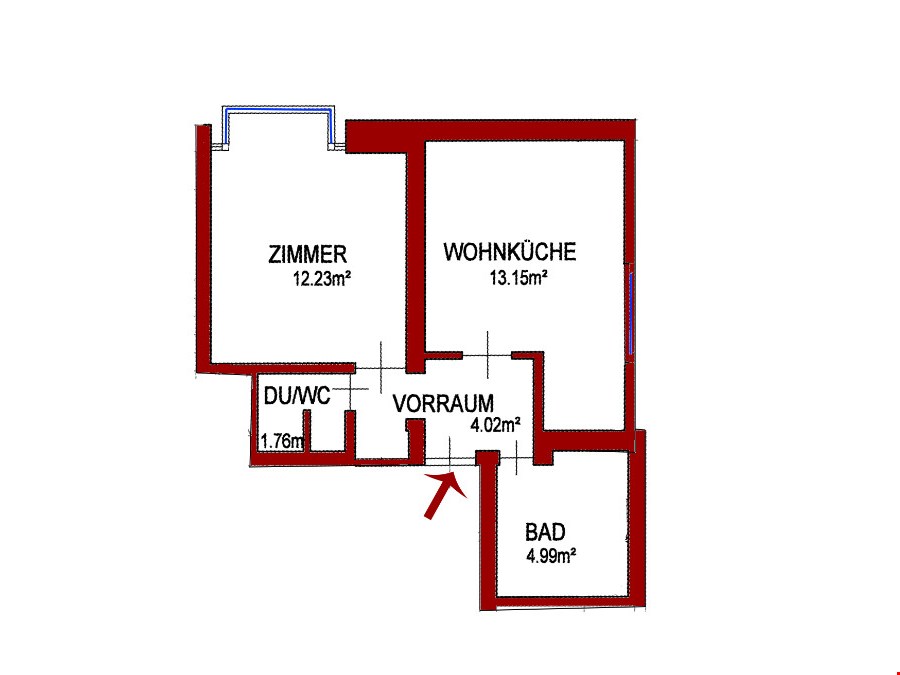 Charmante Zweizimmerwohnung in der Fußgängerzone