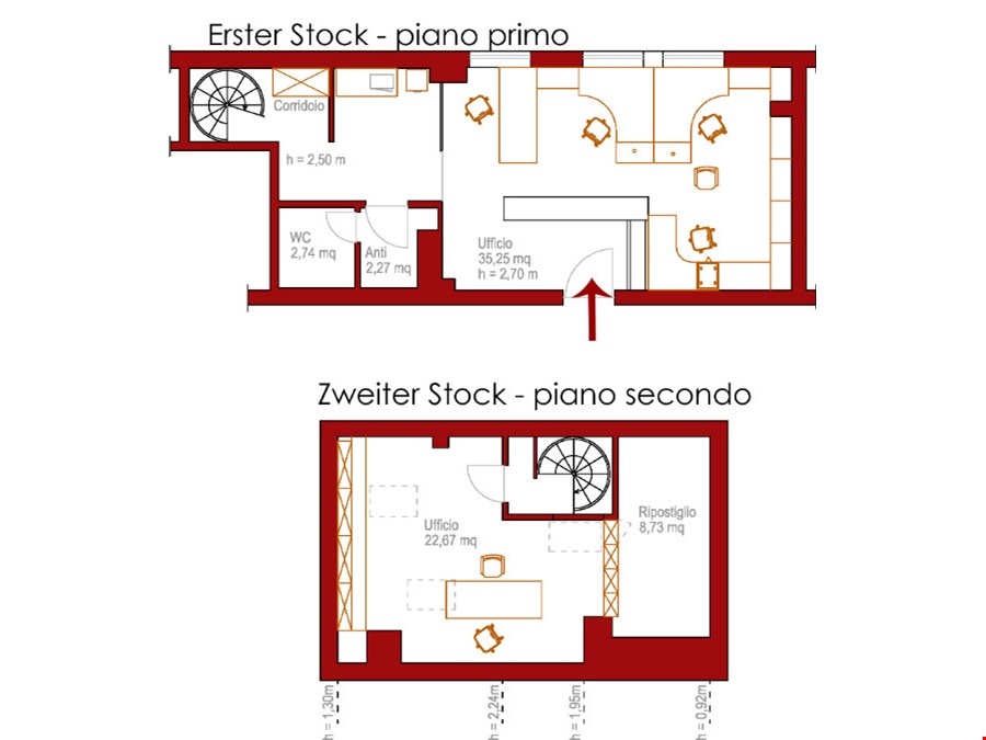 Duplex Büro in Altstadtnähe von Bozen