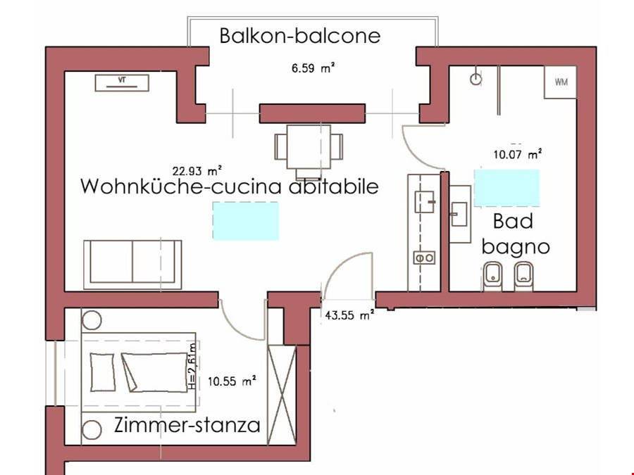 Stilvoll wohnen unterm Dach – charmante Zweizimmerwohnung mit Terrasse