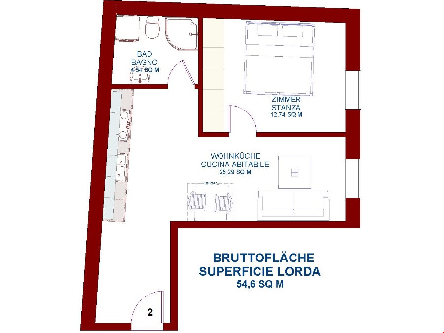 Charmante Zweizimmerwohnung in Meran-Untermais