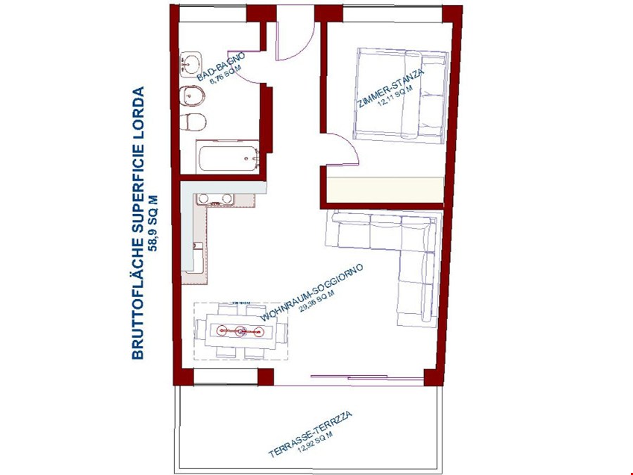 Zweizimmerwohnung in Lana, Maria-Hilf-Straße zu vermieten