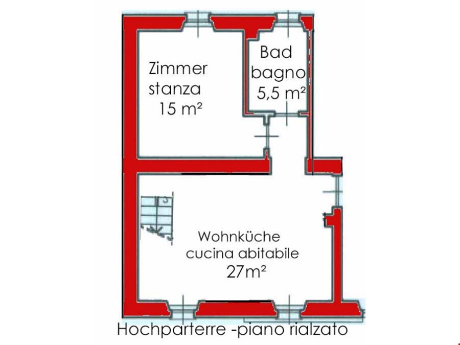 Zweizimmerwohnung mit großem Hobbyraum u. Dachräumen