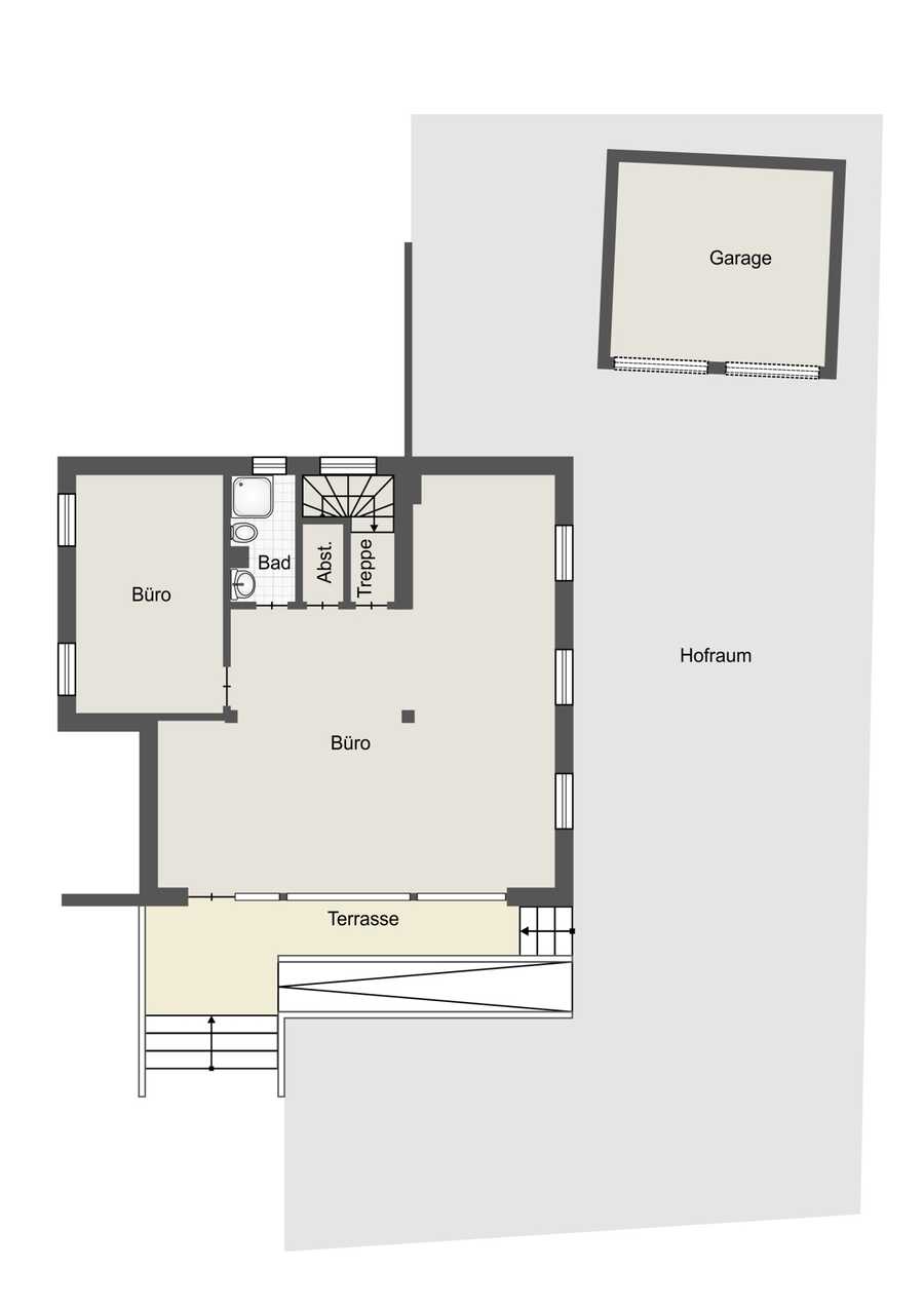 Büro/Studio/Ambulatorium/Geschäftslokal mit großer Fensterfront und 6