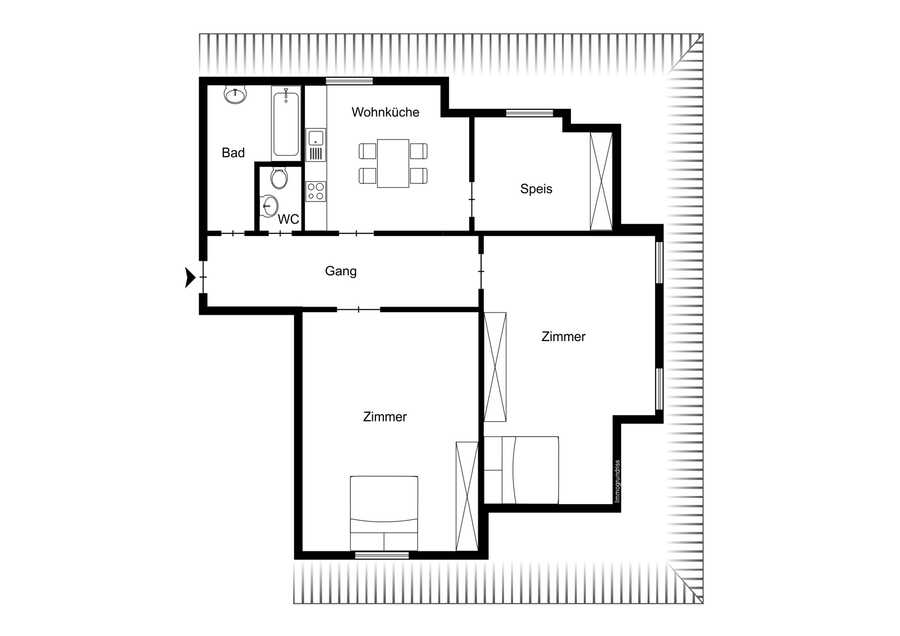 Dreizimmerwohnung im Dachgeschoss mit Potenzial in ruhiger Lage von Br 9