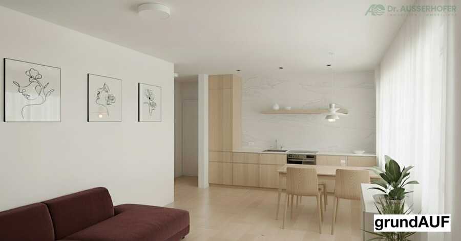 Zweizimmerwohnung im letzten Stock mit freiem Blick in zentraler Lage  2