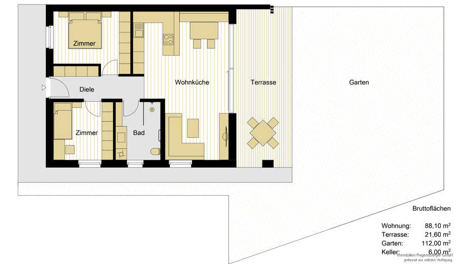 Sehr schöne 3-Zimmer Gartenwohnung in Neubau 2