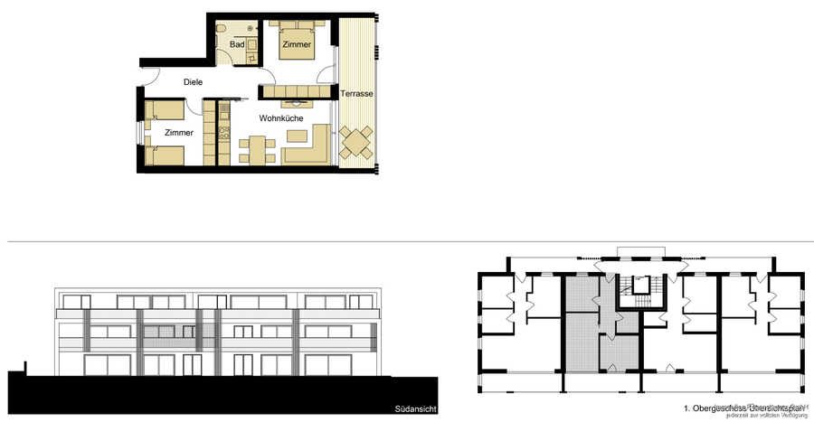 3-Zimmerwohnung mit angenehmer Terrasse und Grünfläche 4