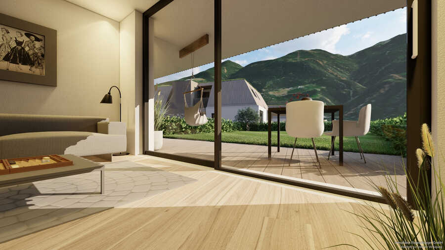 Helle 2-Zimmer-Gartenwohnung mit großen Fensterfronten und Südausric