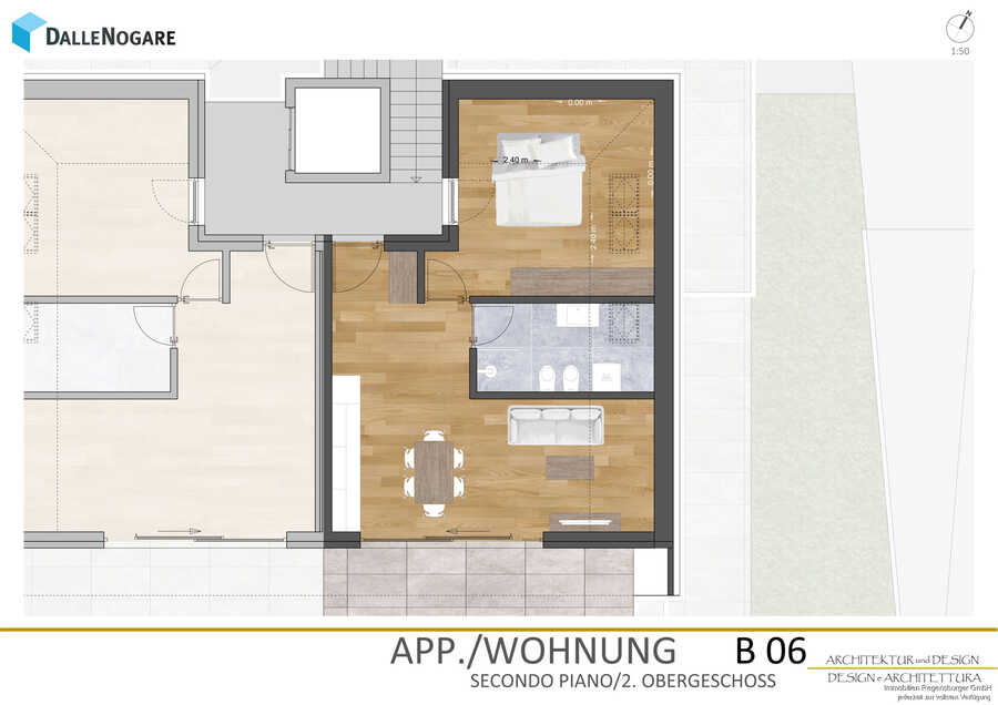 sehr helle Zweizimmer-Dachgeschosswohnung mit gemütlicher Terrasse -  3