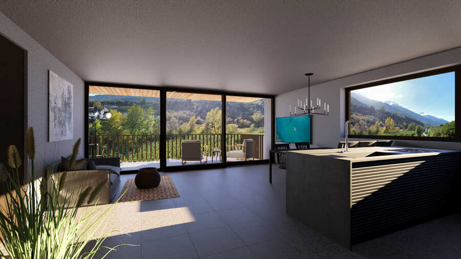 Lichtdurchflutete Dreizimmerwohnung mit sonniger Südterrasse - provis 2