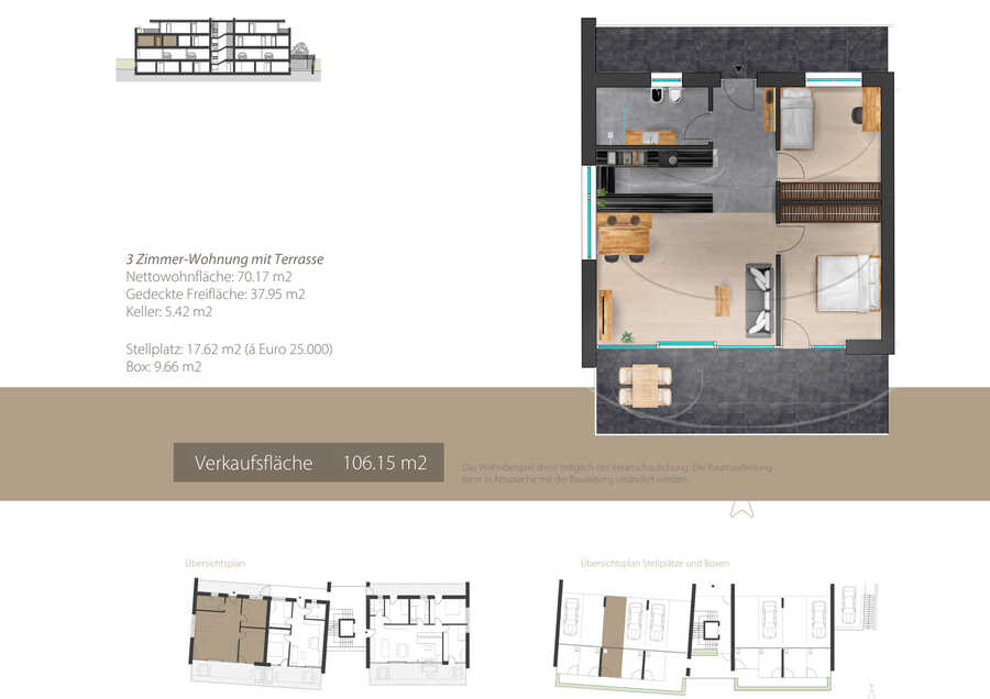 Lichtdurchflutete Dreizimmerwohnung mit sonniger Südterrasse - provis 4
