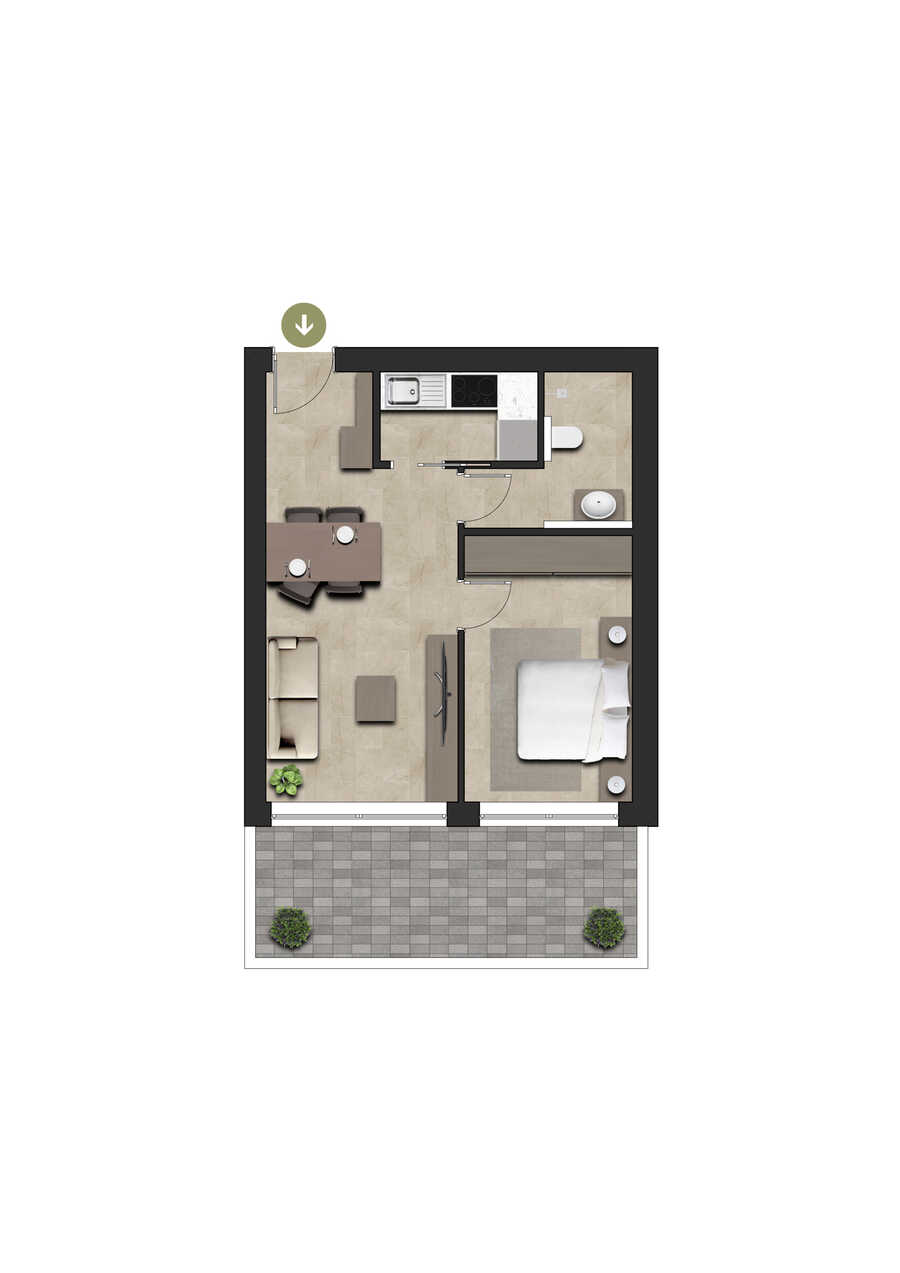 2-Zimmerwohnung in bester Lage - auch als Ferienimmobilie bewohnbar 2