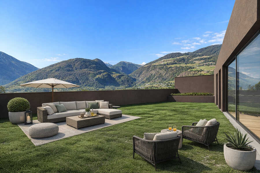 Exklusive 3-Zimmer-Gartenwohnung mit wundervoller Aussicht - exklusiv 