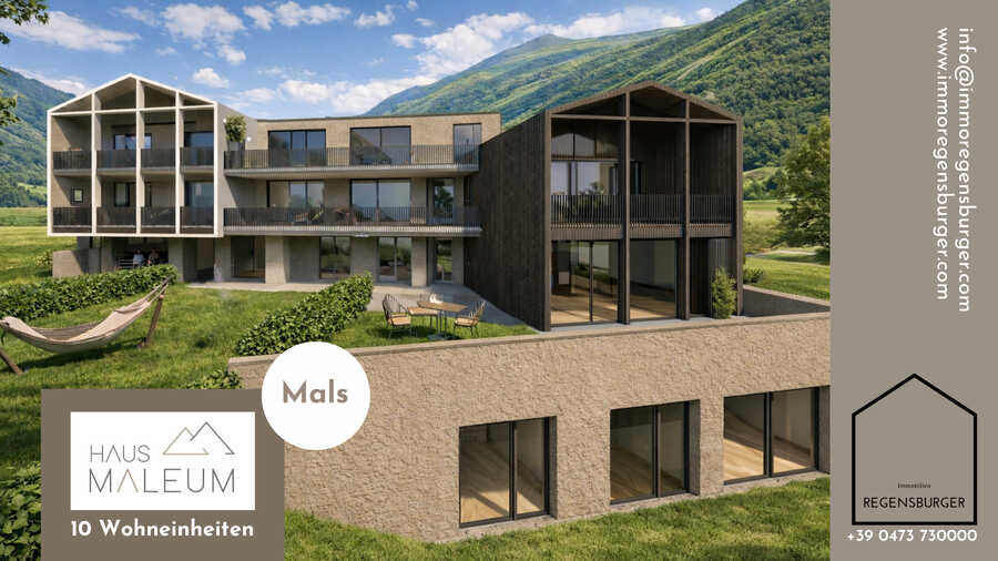 Moderne Einzimmer-Gartenwohnung mit Ortlerblick in Mals - exklusiv und