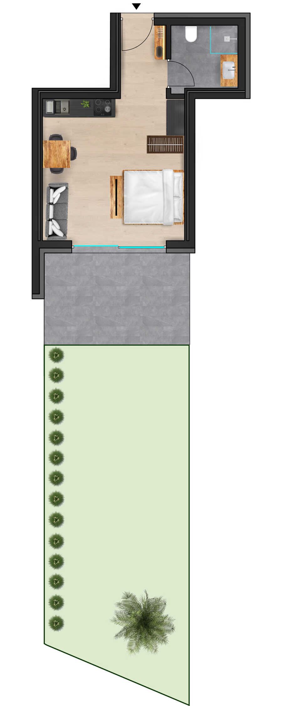 Moderne Einzimmer-Gartenwohnung mit Ortlerblick in Mals - exklusiv und 2