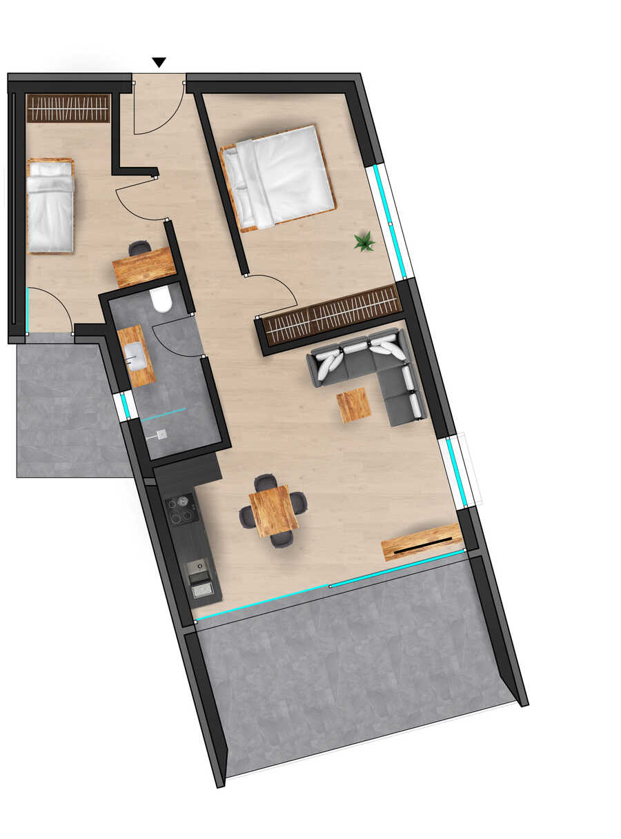 Exklusive 3-Zimmer-Dachgeschosswohnung mit Terrasse und Panoramablick  2