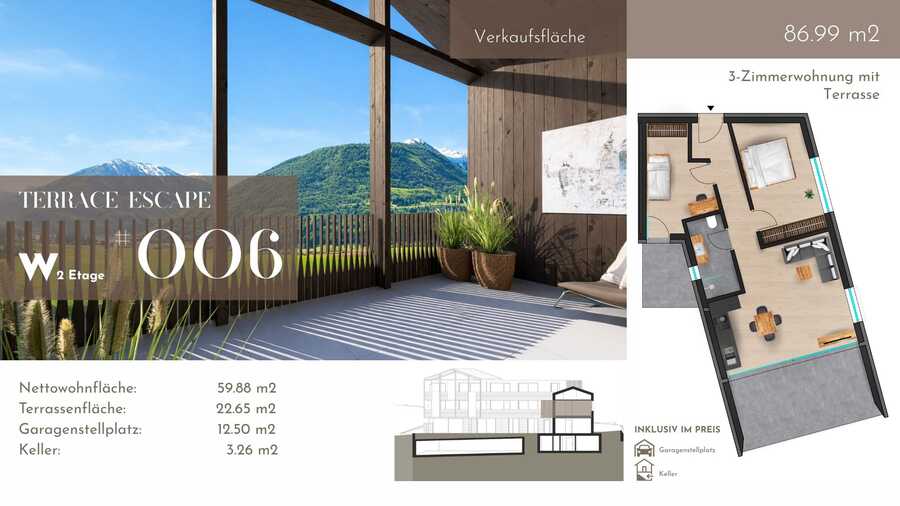 Exklusive 3-Zimmer-Dachgeschosswohnung mit Terrasse und Panoramablick  5