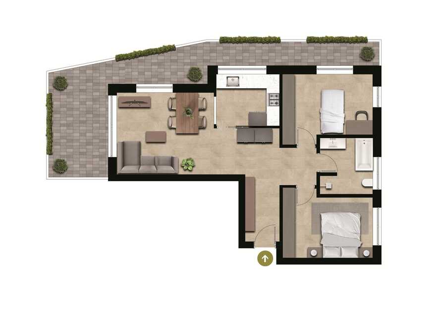 Exklusive, neuwertige Dachgeschosswohnung mit Panoramaterrasse in Rabl 2