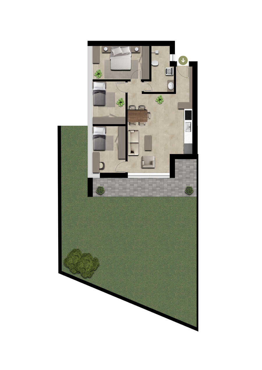 Attraktive 4-Zimmer-Gartenwohnung mit Ortlerblick in Mals - exklusiv u 2