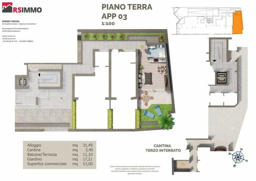 Einzimmer-Neubauwohnung mit Garten 2