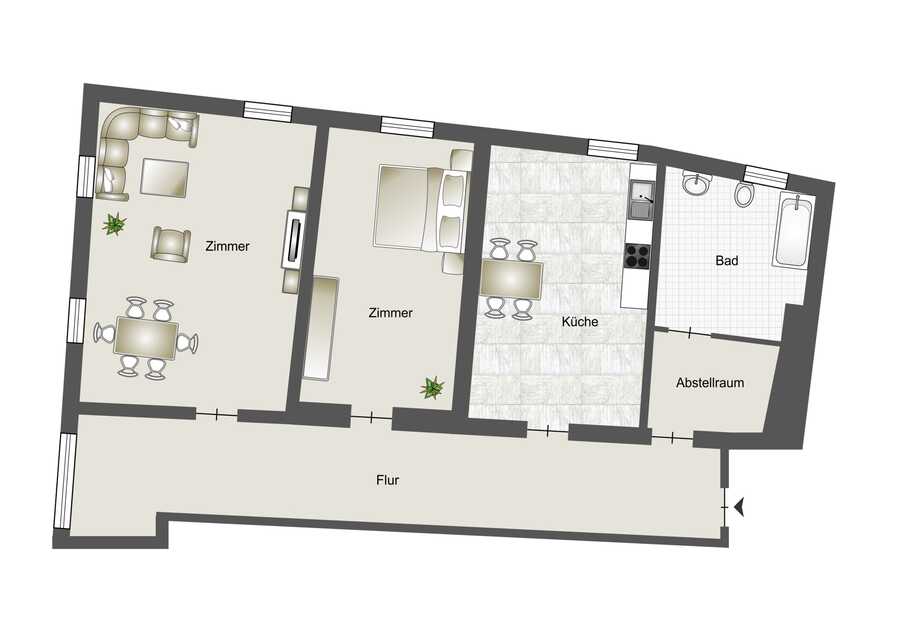 Dreizimmerwohung in denkmalgeschützen Gebäude mit Potential im Dorfz 8 Dreizimmerwohung in denkmalgeschützen Gebäude mit Potential im Dorfz 8