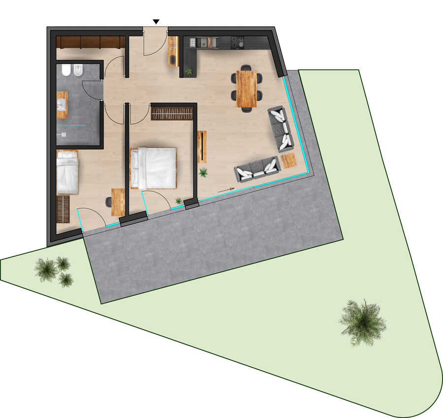 Exklusive 3-Zimmer-Gartenwohnung mit wundervoller Aussicht - exklusiv 2 Exklusive 3-Zimmer-Gartenwohnung mit wundervoller Aussicht - exklusiv 2