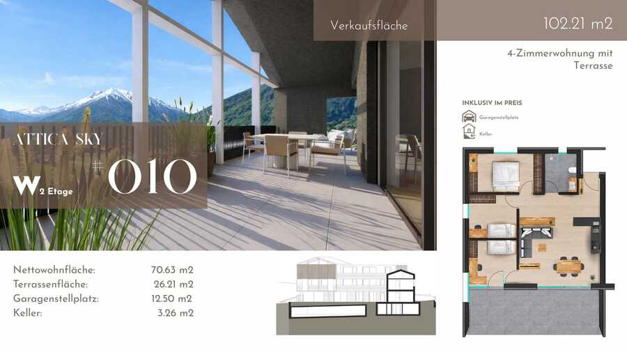 Exklusive 4-Zimmer-Dachgeschosswohnung mit Terrasse und Ortlerblick in 5 Exklusive 4-Zimmer-Dachgeschosswohnung mit Terrasse und Ortlerblick in 5